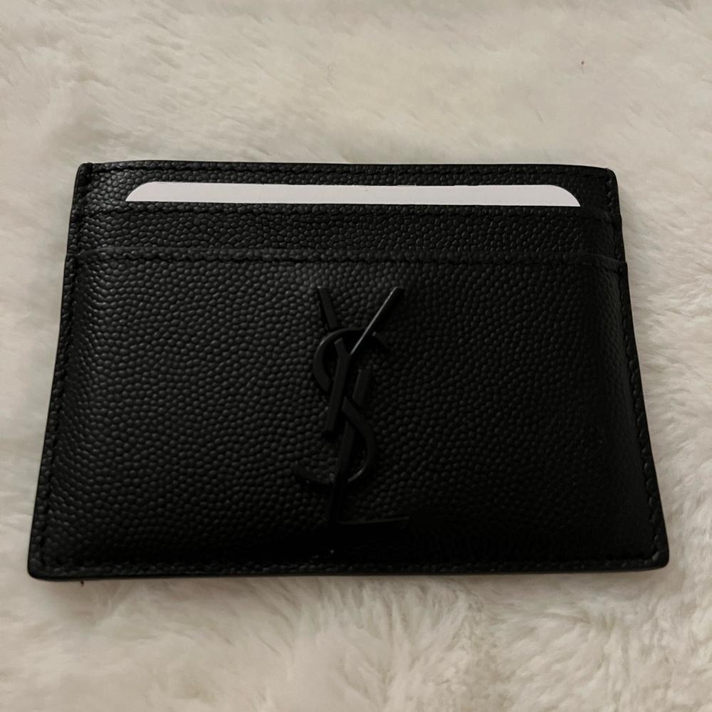 YSL Logo Leather Card Holder